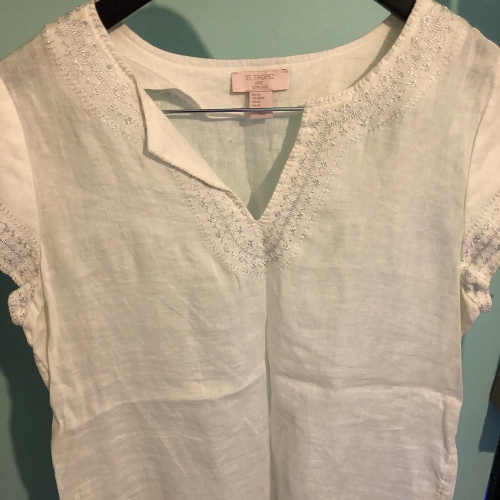 white linen top